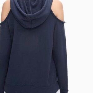Cold shoulder navy hoodie